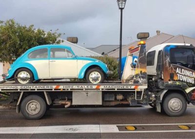 A 1969 VW Beetle being transported from Seaford, SA.